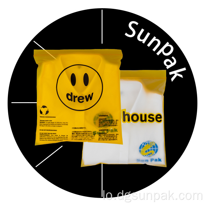 ຄໍາເຕືອນ TShirt Ziplock Recycle Bags ຖົງຢາງ